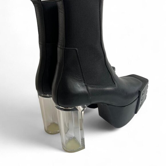 Rick owens grill kiss boot in black leather - Picture 2 of 7